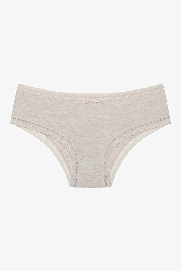 Napi csipke 3 csomagos pamut bézs csípőbugyi - 4