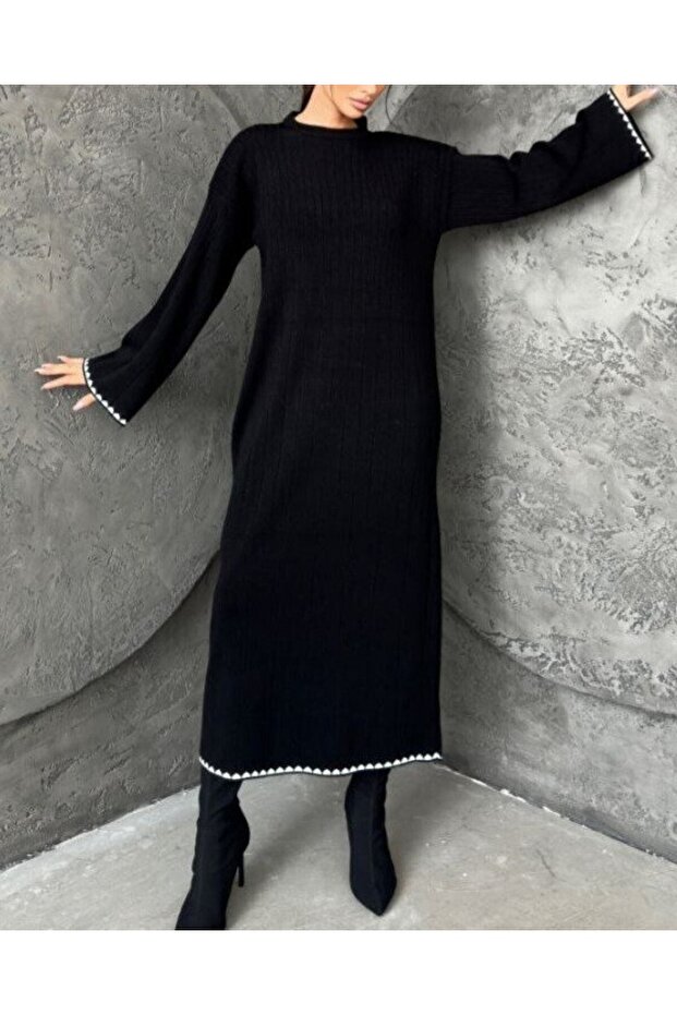 Akordeon Örgü Triko Elbise - 5