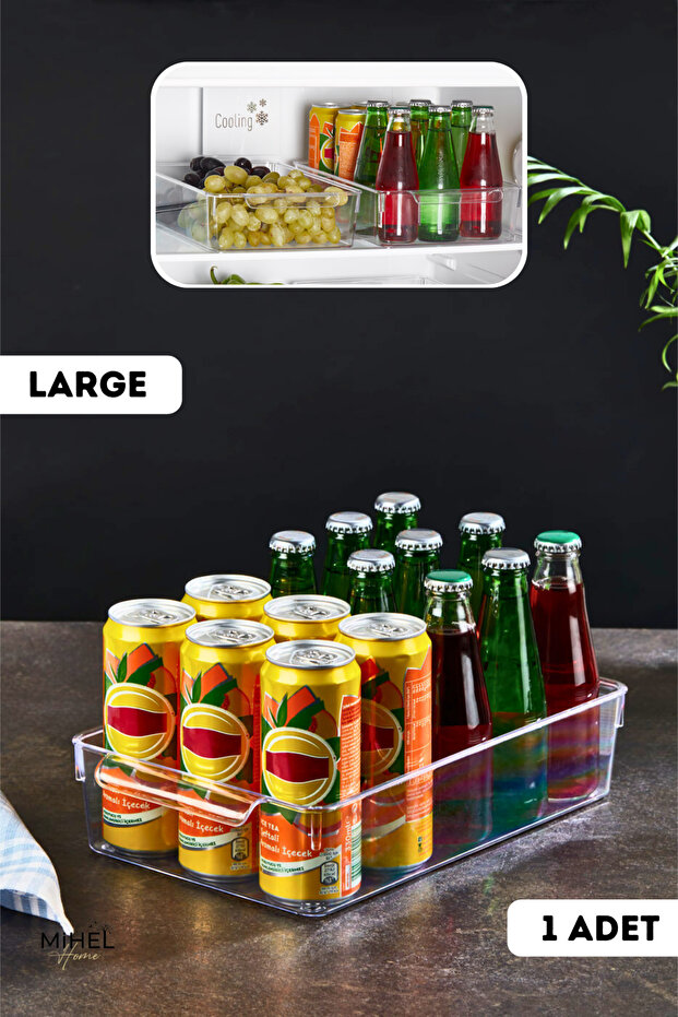 MİHEL Gloss Large Kapaksız Buzdolabı & Dolap Içi Düzenleyici Organizer 1 Adet