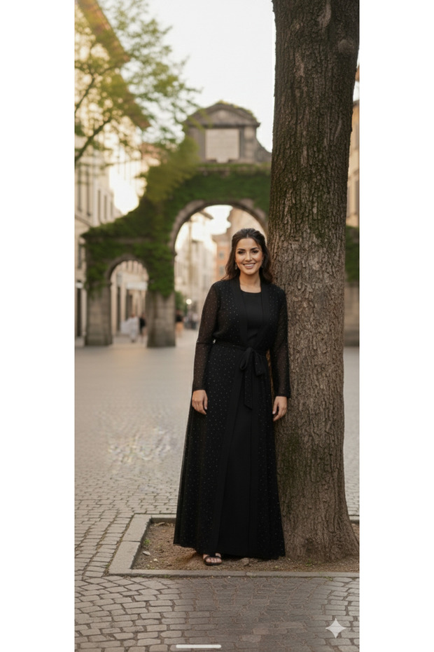 Simli Abaya 2'li takım - 8