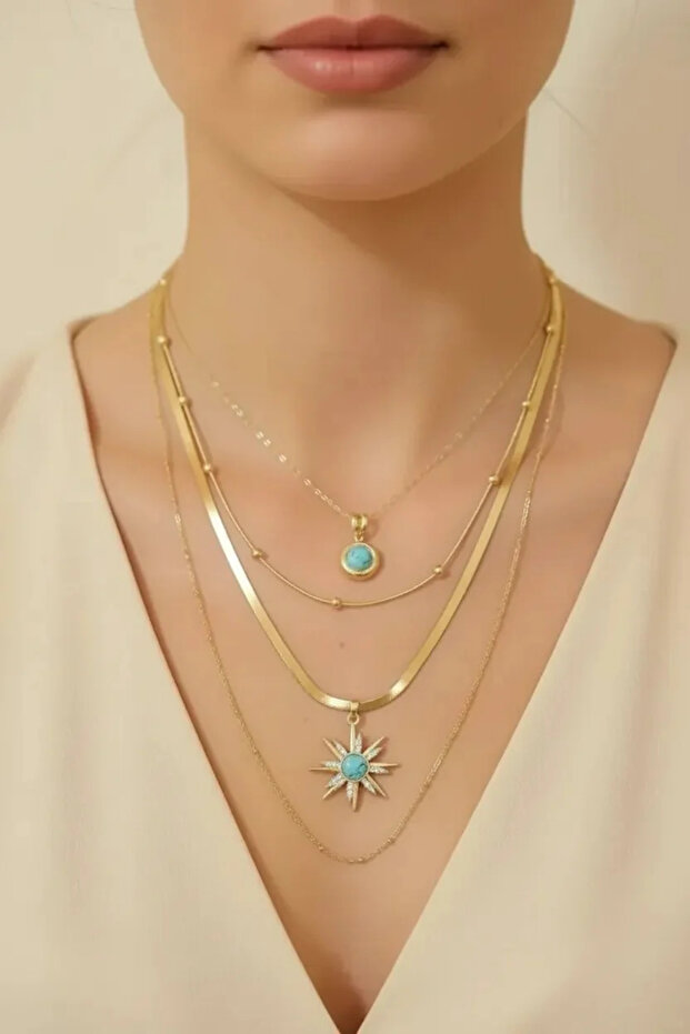 Çelik Çoklu Kolye - 2