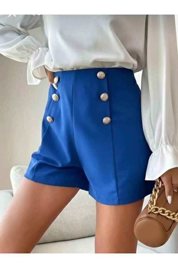 Düğmeli Short - 1