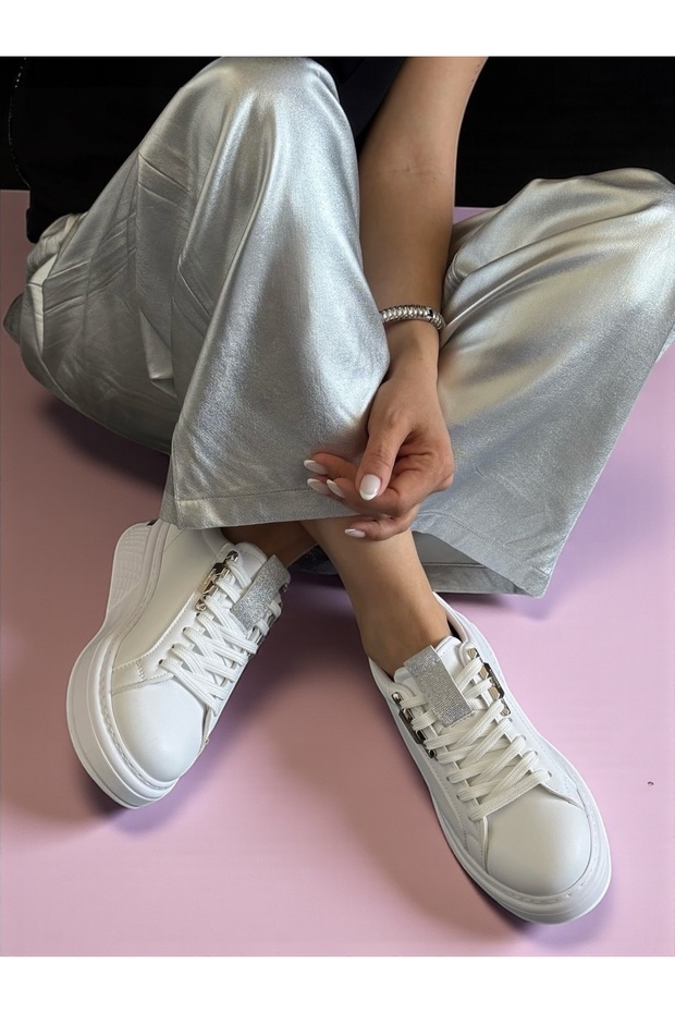 Shoes Elia White Accessories Flat Sole Lace up Lightweight Women's Sneaker Sports Shoes