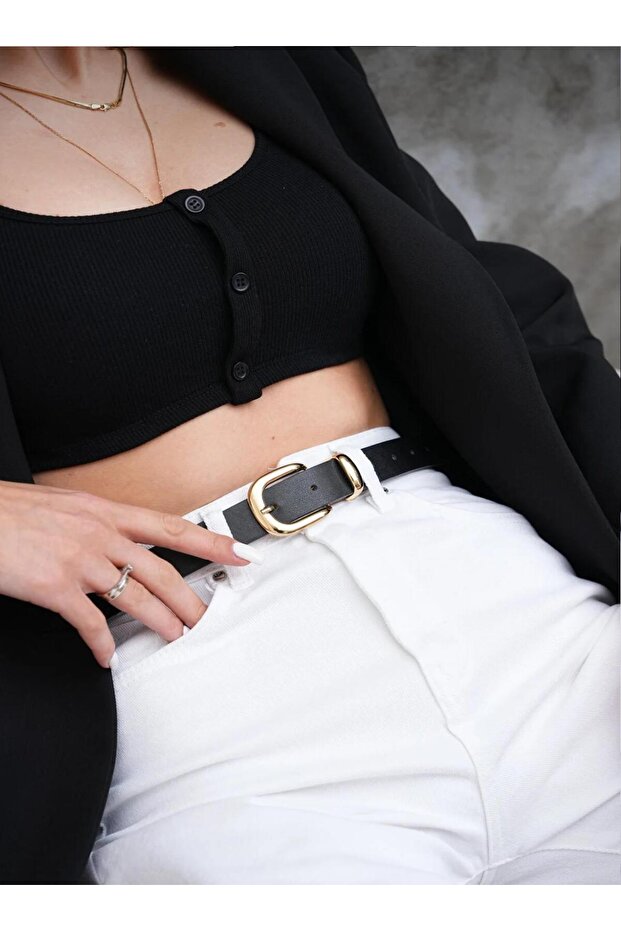 Gold Bridge Buckle Women's Belt, Jacket Belt, Trouser Belt.