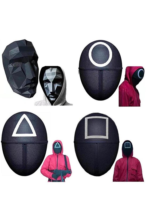 Squid Game Maske Seti ( 4'ü 1 Arada ) - 2