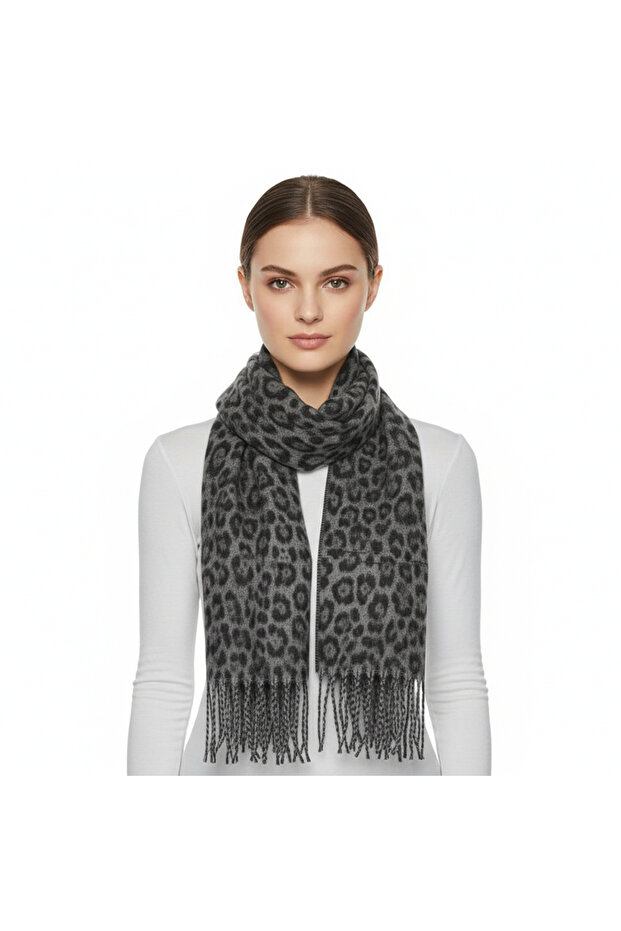 Leopar Desenli Atkı - 2