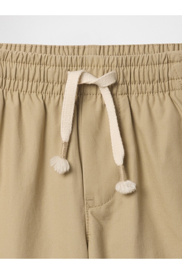 Erkek Bebek Bej Poplin Pull-On Şort - 2