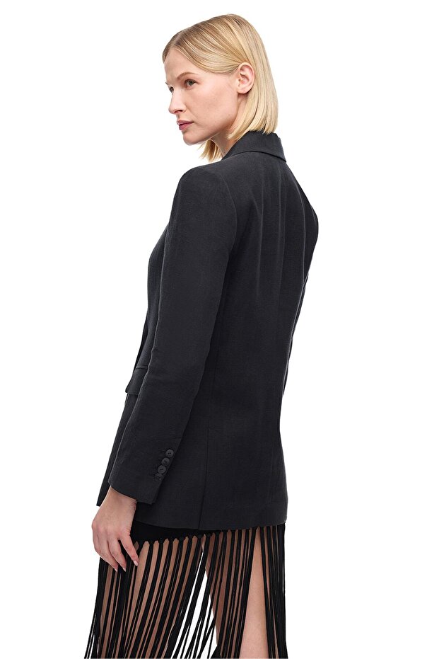 Siyah Holas Rahat Kalıp Ceket - 3