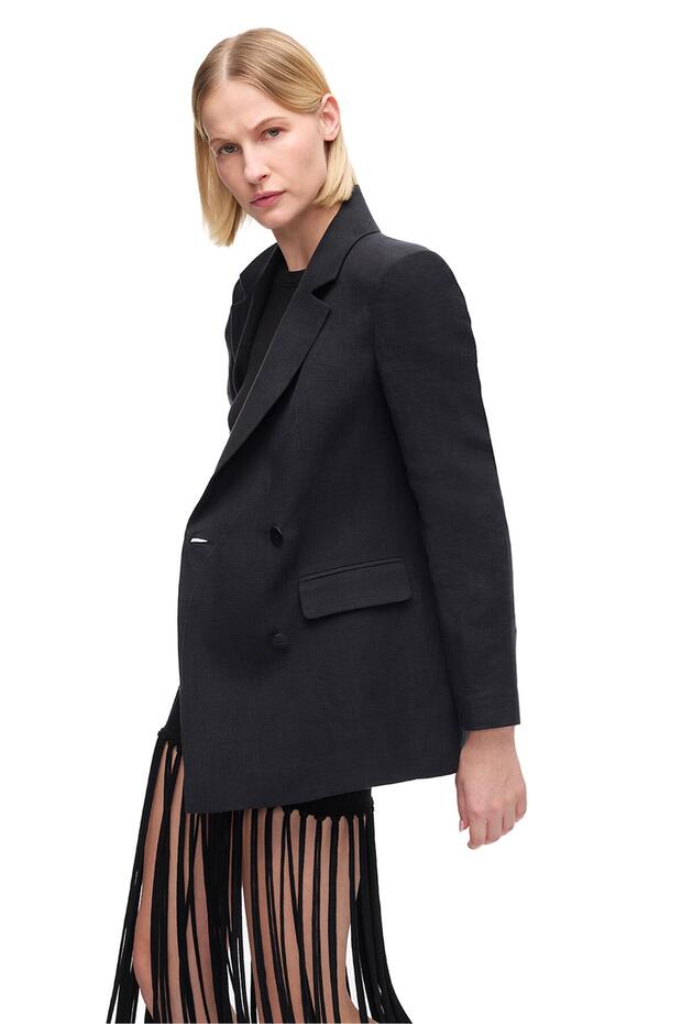 Siyah Holas Rahat Kalıp Ceket - 5