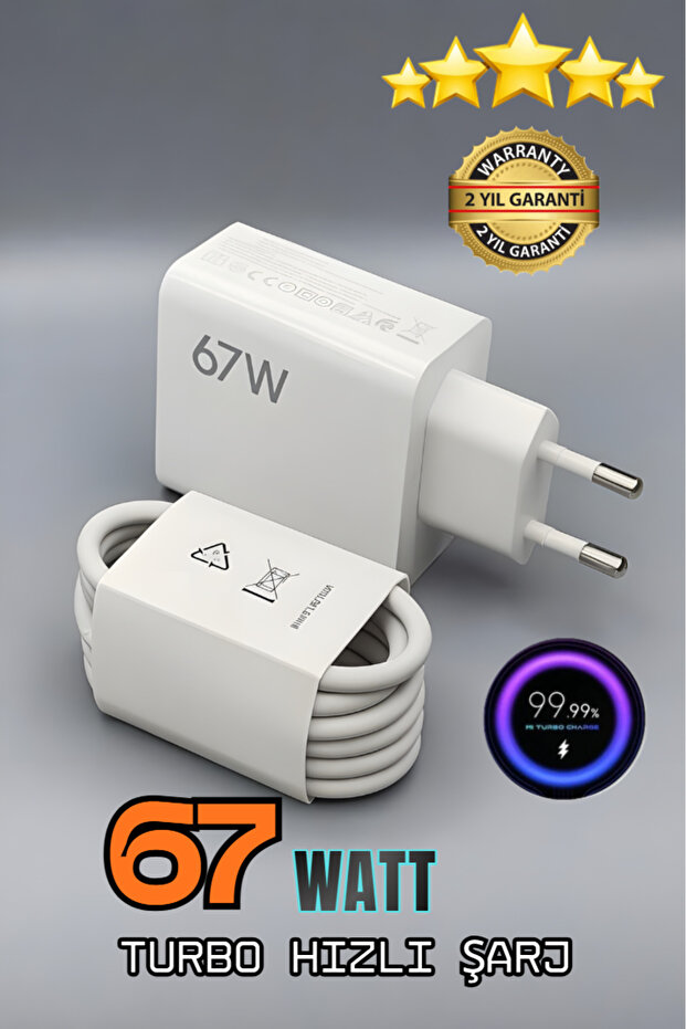 SURTECH Xiaomi Redmi Note 11/12/13 ve Note 11/12/13 Pro Uyumlu 4G Turbo Şarj Aleti 67 Watt Hızlı Şarj Seti