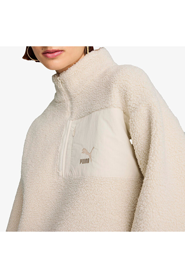 Classics Winterized Half-Zip Kadın Krem Polar Sweatshirt - 7