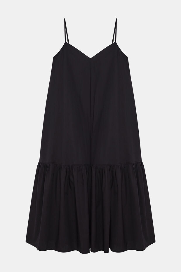 SİYAH ASKILI MAXİ ELBİSE - 1