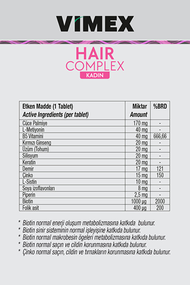 HAIR COMPLEX 30 TABLET - KADIN - 2