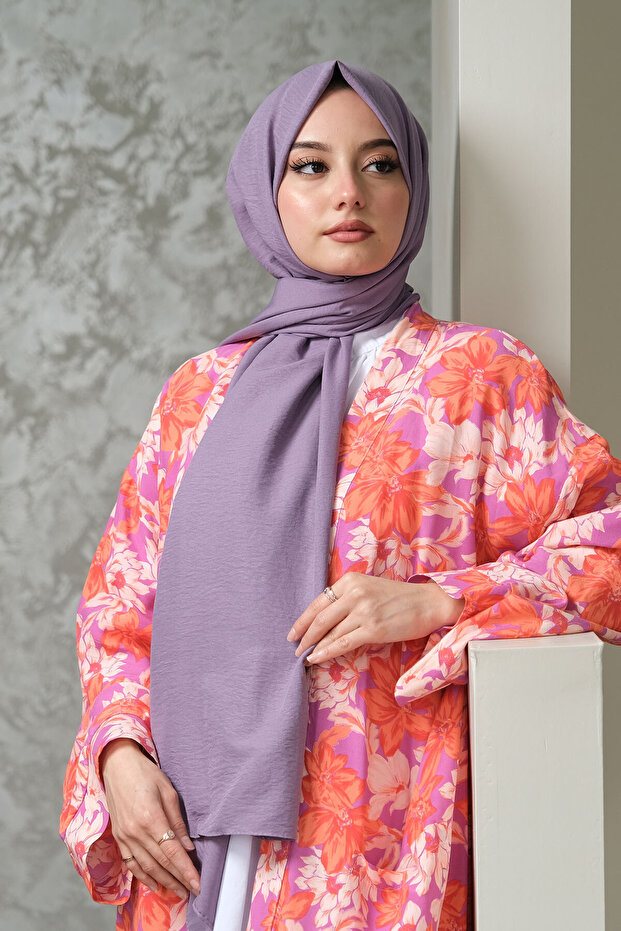 Pamuk Cazz Şal Lavanta - 1