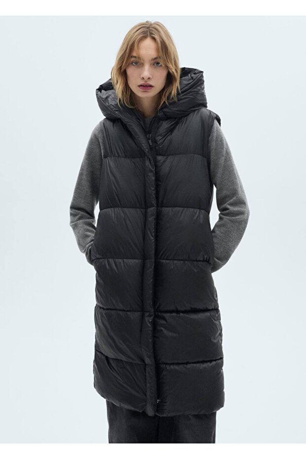 Uzun kapitone yelek - 1