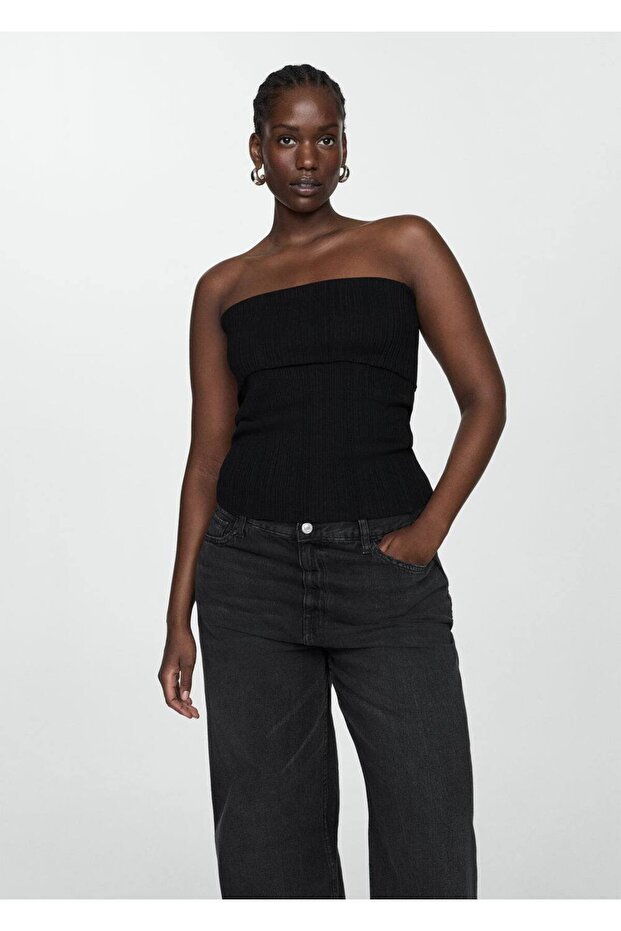 Straplez triko bluz - 8