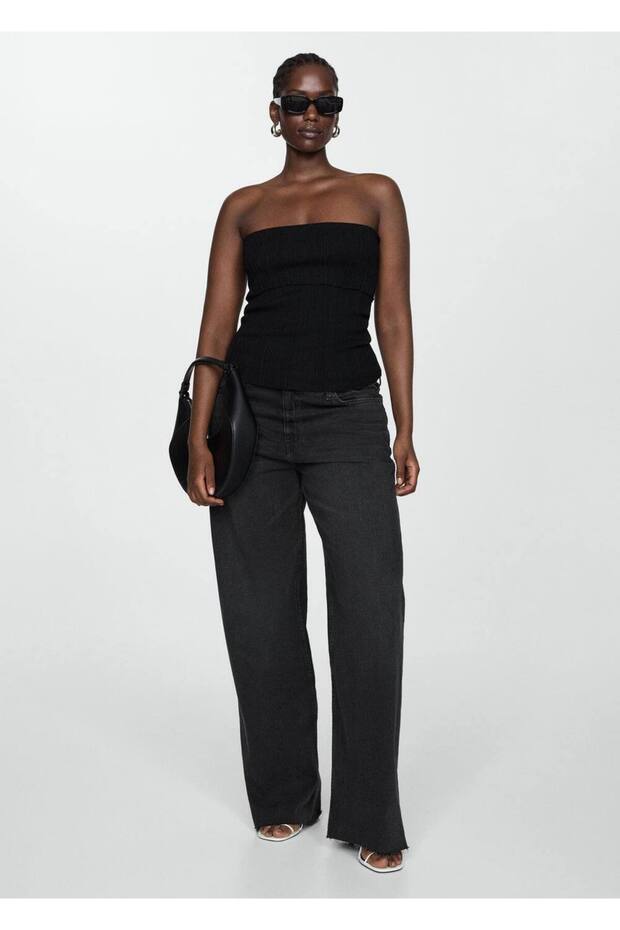 Straplez triko bluz - 7