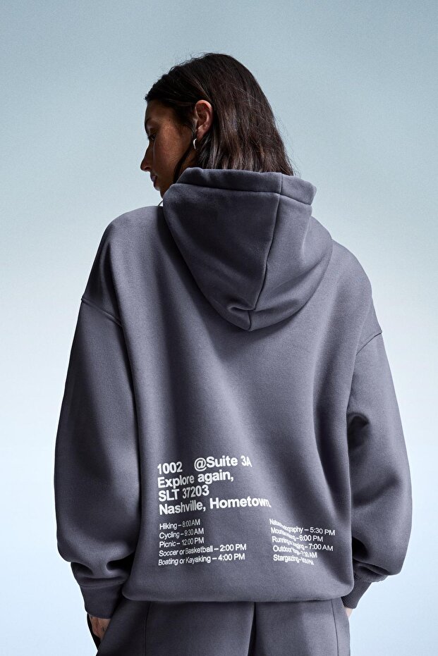 Baskılı kapüşonlu sweatshirt - 1