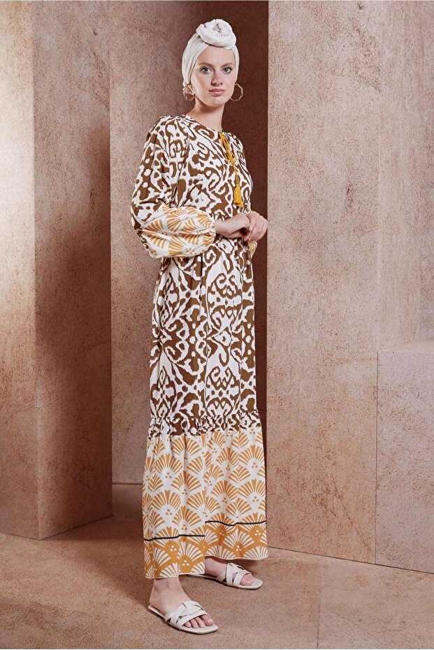 Patterned Viscose Dress 44599 - 2