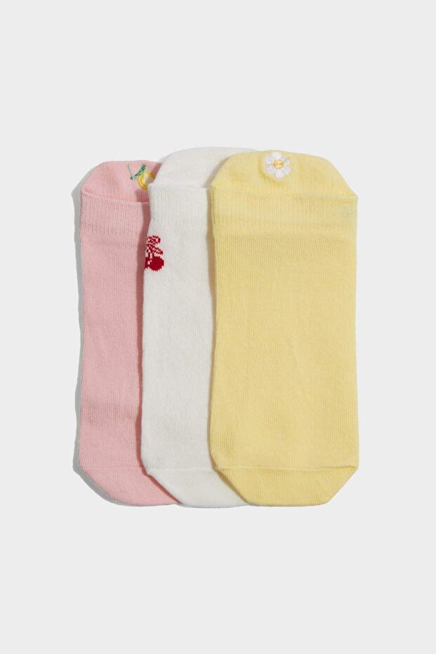 Girl's Striped 3-Piece Cotton Booties Socks F9500A8Ns