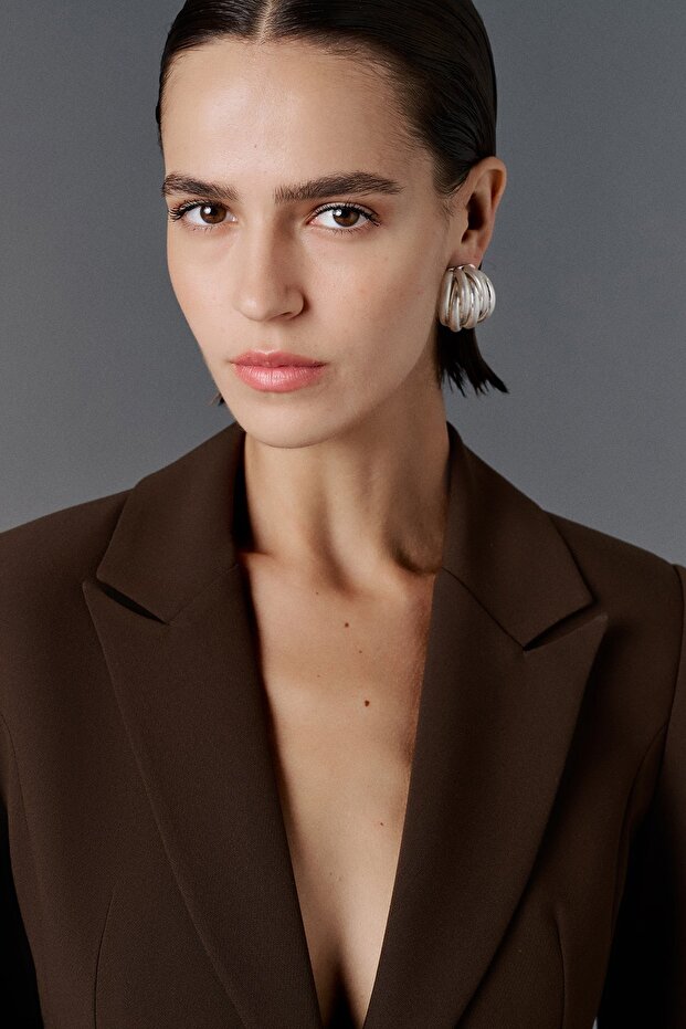 Fitted Cut Blazer Jacket - 6