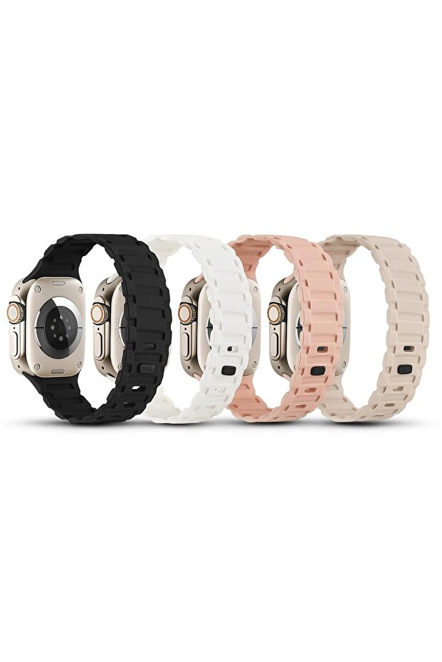 (Pack of 4) Silicone Magnetic Bands For Apple Watch