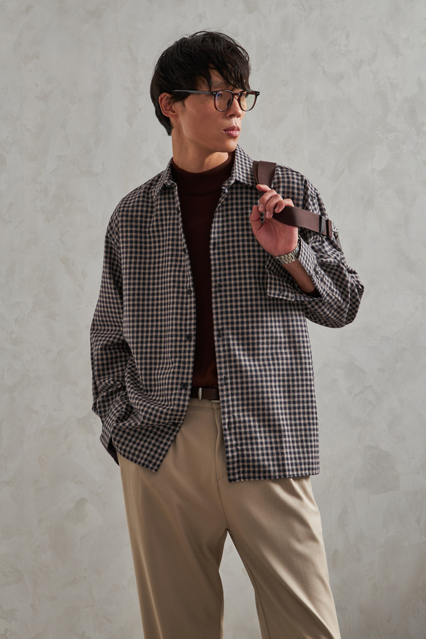 Men's Oversize 100% Cotton Plaid Shirt