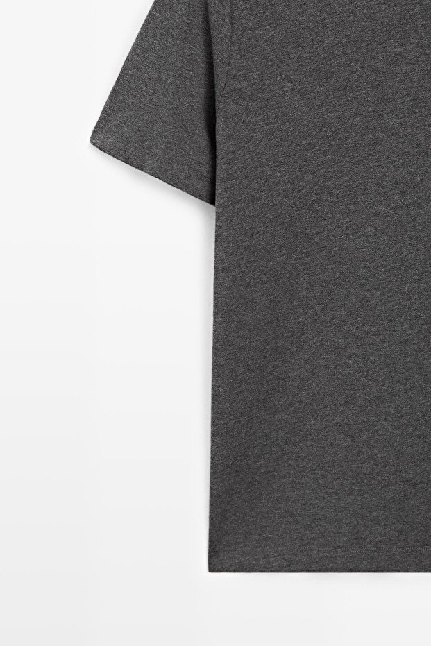 Kısa kollu melanj t-shirt - 6