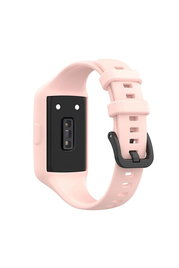 Silicone Strap for Huawei Band 10 |9 | 8 Sport Replacement Strap with Metal Clasp- Pink