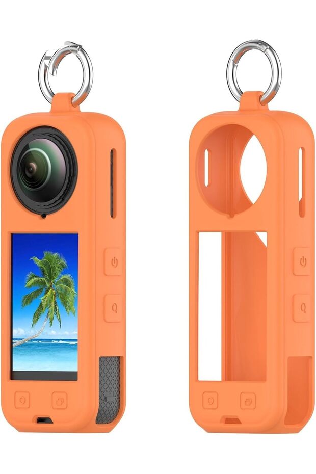 Compatible Case for Insta360 X5 | Silicone Carrying Case - Orange