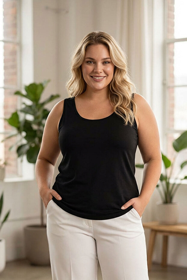 Large Size Zero Sleeve Basic Undershirt 1097164 - 1