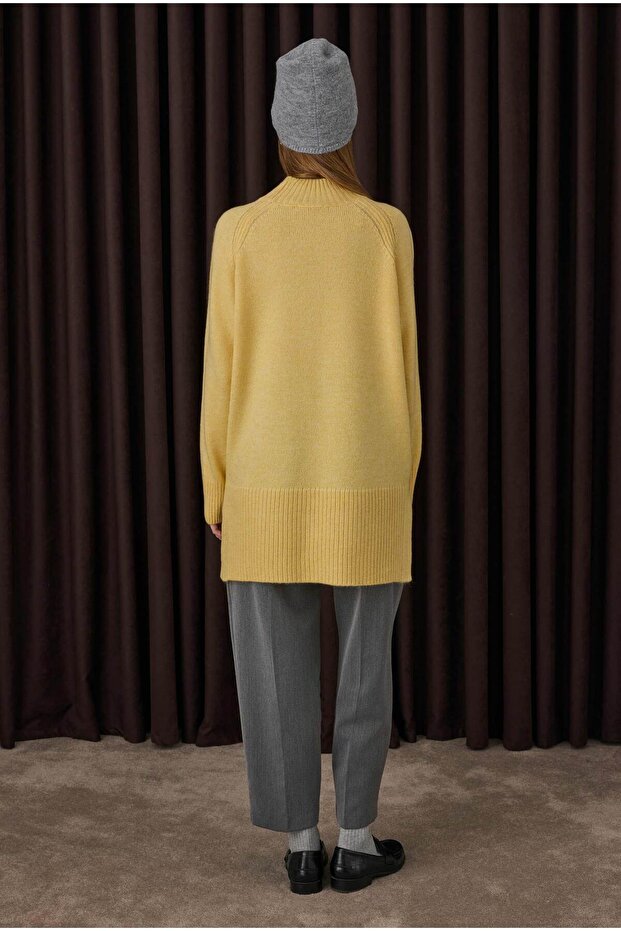 Balıkçı Yaka Basic Kazak Soft Sarı - 3