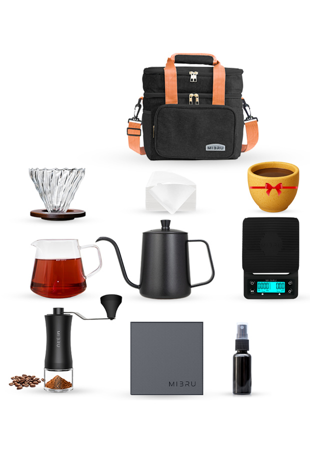 ماكينة تحضير القهوة بالتنقيط V60، مجموعة تحضير القهوة اليدوية، صب القهوة مع حقيبة أدوات القهوة المتخصصة - 1