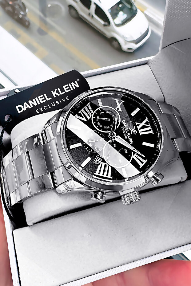 Exclusive Multifunction Original Men's Wristwatch 3Atm Water Resistant Silver Color Steel Band Dkh4596C1