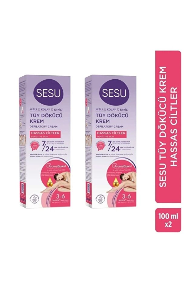Depilatory Cream Sensitive Skin 100ml 2 Pack 200 ml