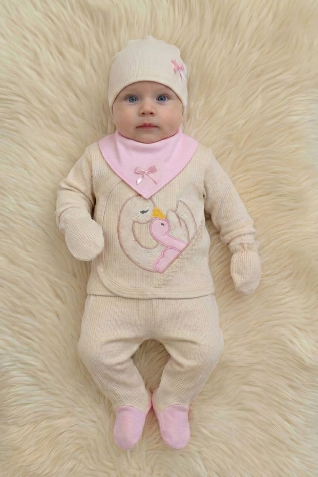 100% Cotton Antiallergic 5-Piece Hospital Release Newborn Baby Set