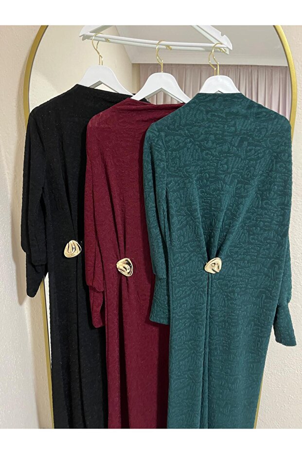 Tokalı simli elbise - 4