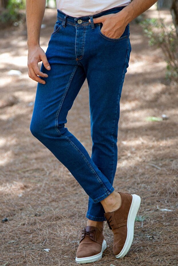 Slim Fit Lycra Men's Tom Raider Jeans Denim Trousers