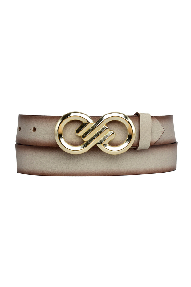 100% Genuine Leather, Gold Buckle 3 Cm Mink Women's Belt; Dress, Trouser Belt = 3cm-kdn-43