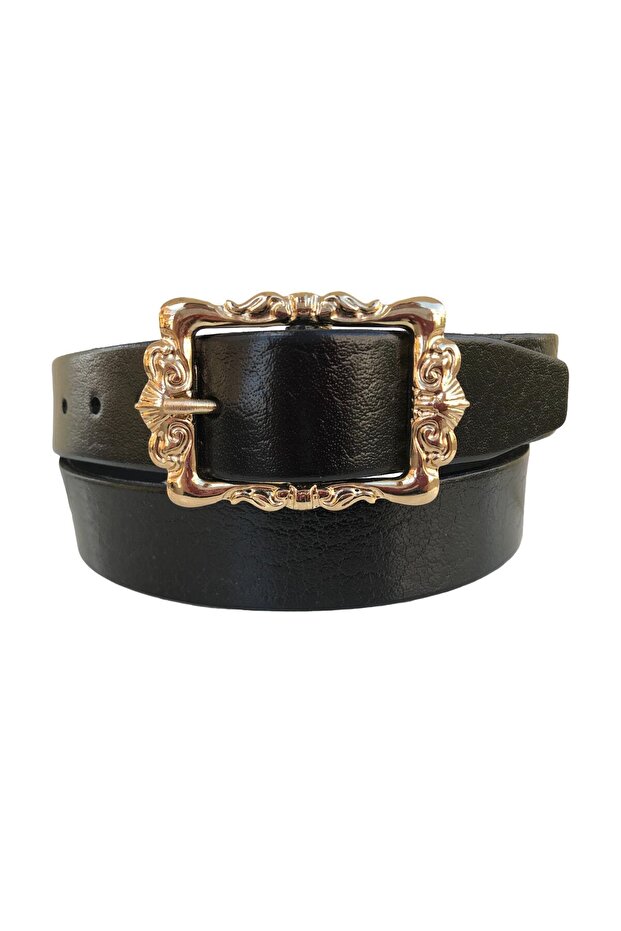 Genuine Leather Gold Buckle Women's Jeans, Sports Belt 4 Cm=an-byn-14