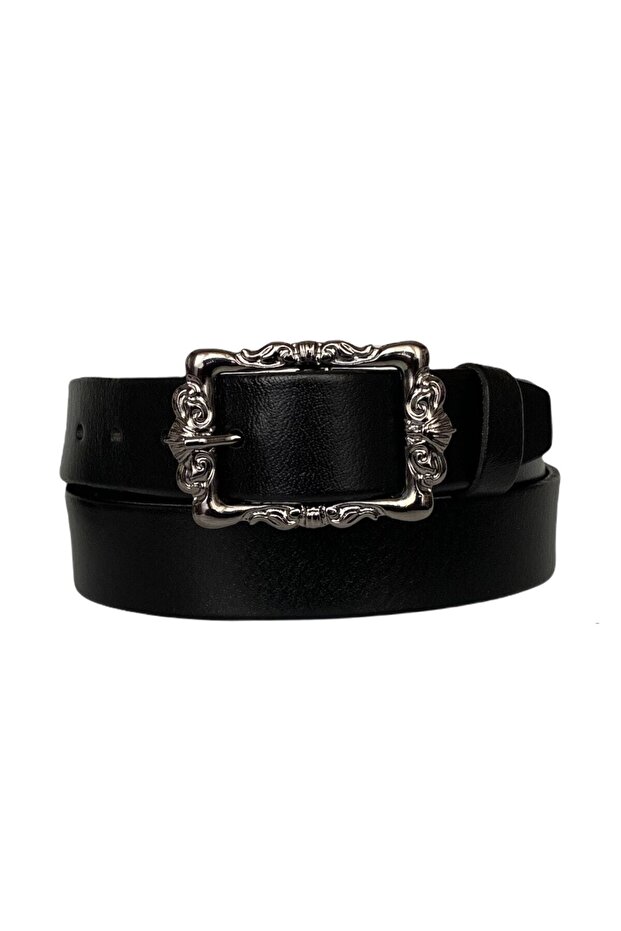Genuine Leather Black Nickel Buckle Women's Jeans, Sports Belt 4 Cm=an-byn-28