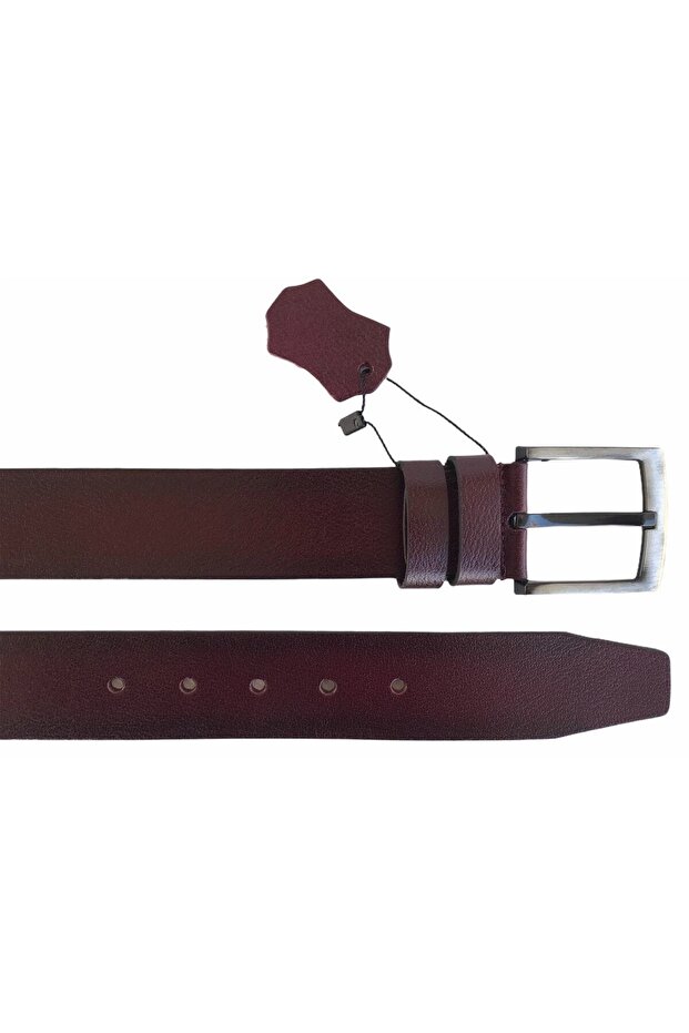 Hakiki Deri Bordo Kot Kemeri 4.5 Cm=dk-0034 - 3