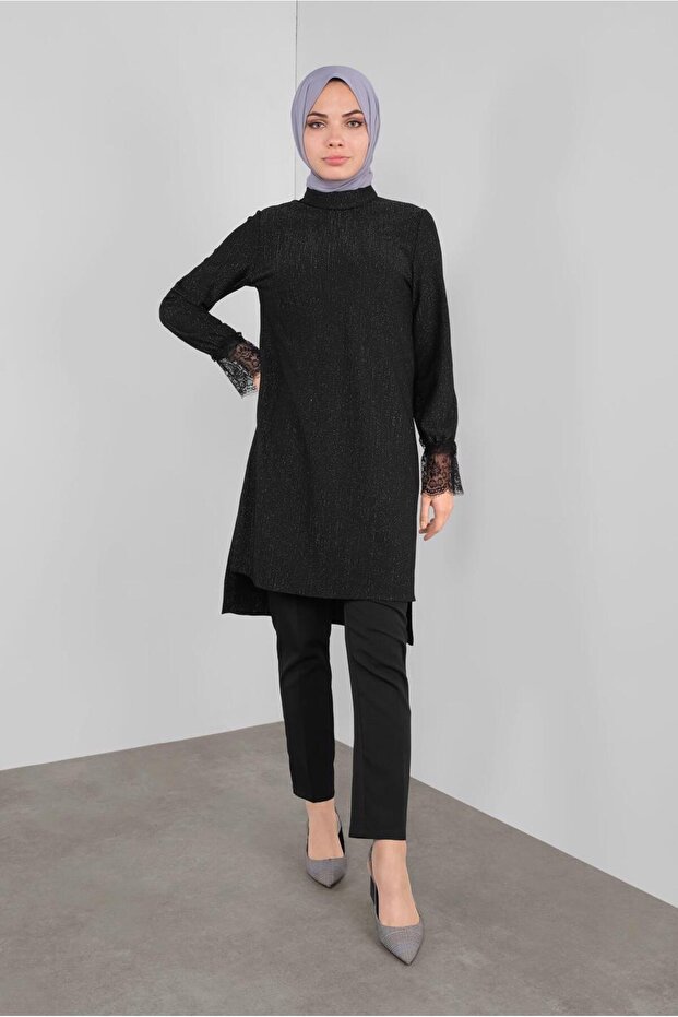 Silvery Corner Necklace Tunic 41306