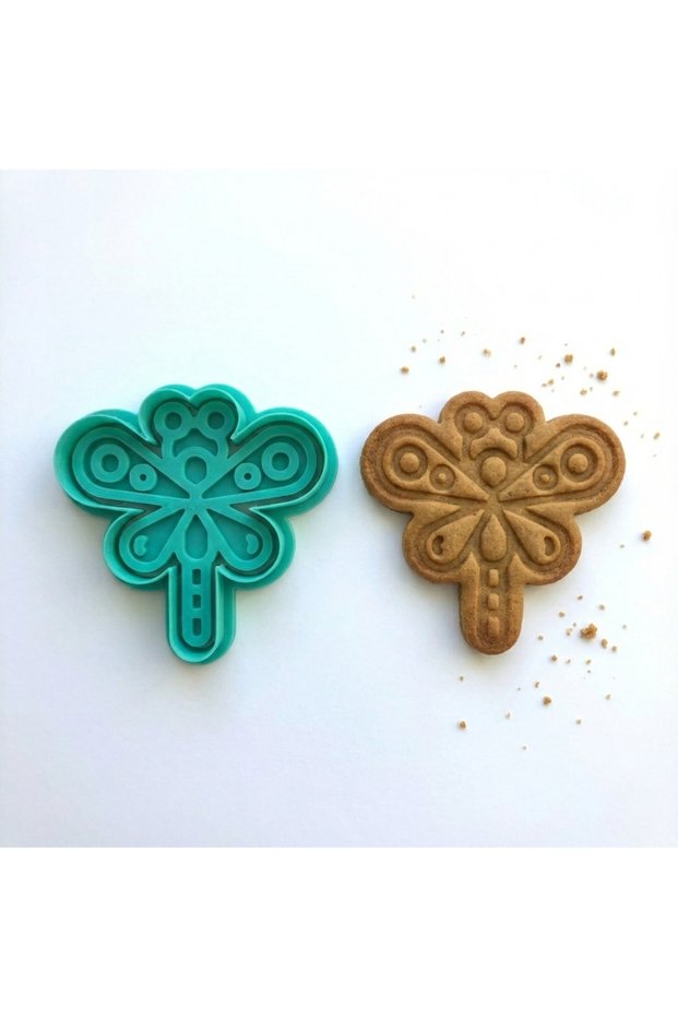 Artistic Dragonfly Figured Cookie Mold | Wings and Body Detailed | Dough, Clay, and Sugar Plasticine