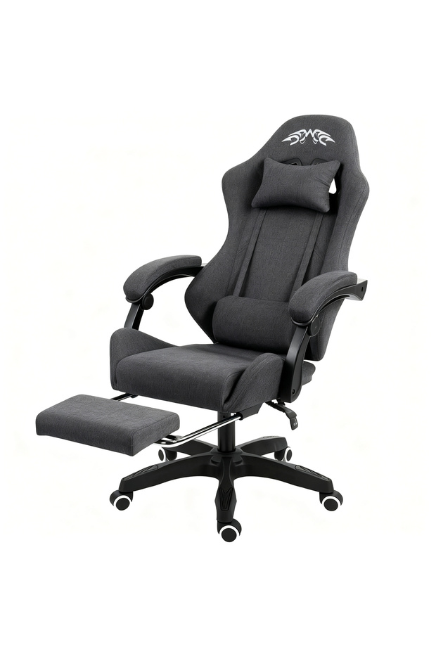 كرسي ألعاب، كرسي كمبيوتر، كرسي ألعاب من قماش الفانيلا، تصميم ظهر مرتفع، قابل للتعديل - 1