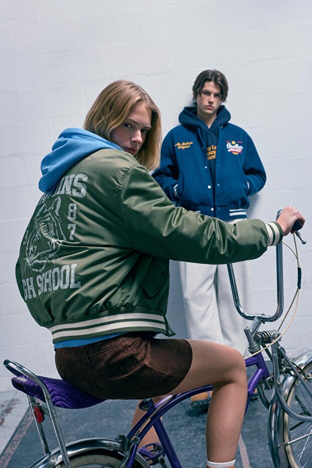 Stranger Things kolej bomber ceket - 1