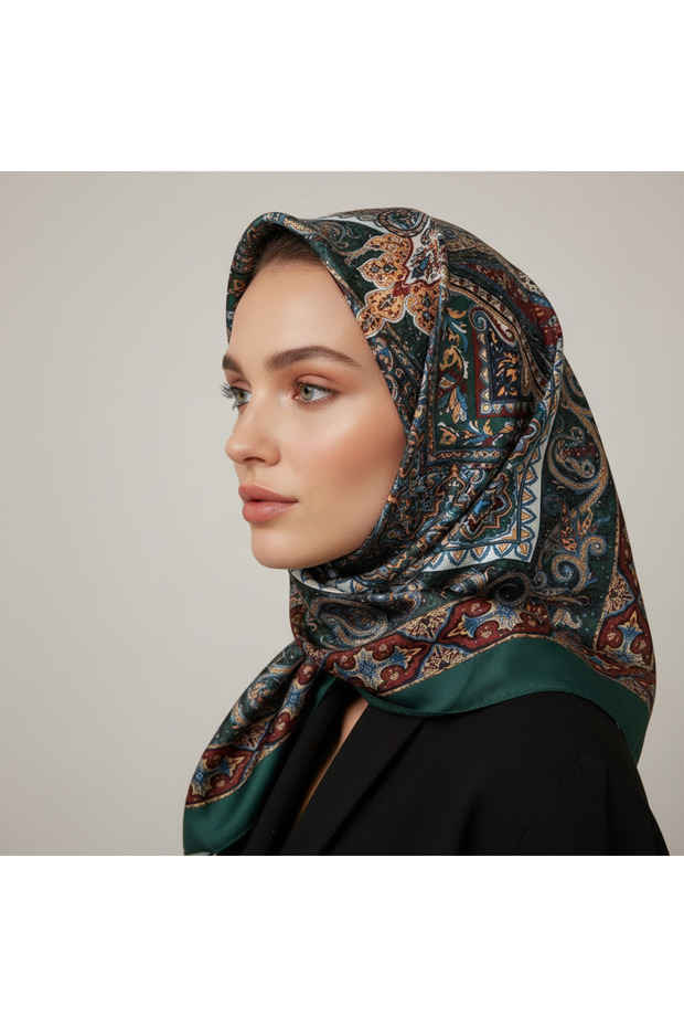 شال حريري أنيق بنقشة بيزلي 70 × 180