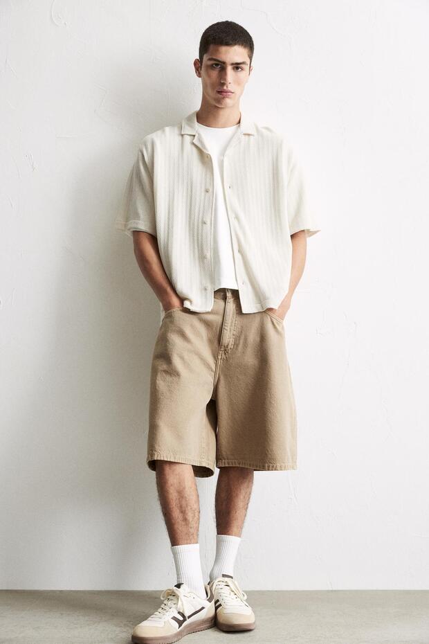 Bol kesim denim bermuda - 2