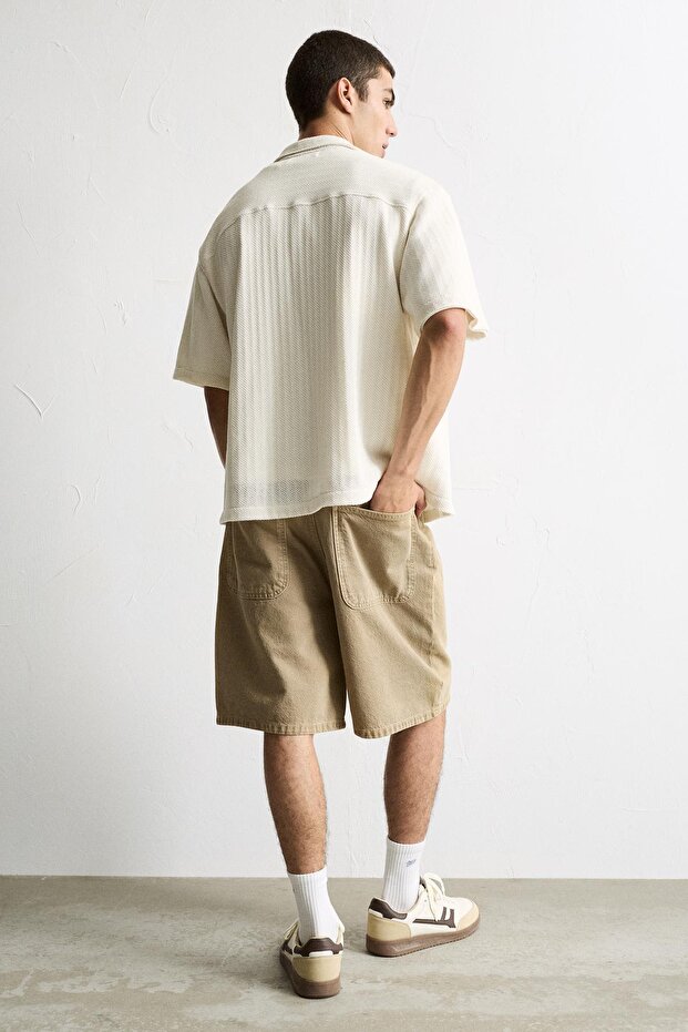 Bol kesim denim bermuda - 5