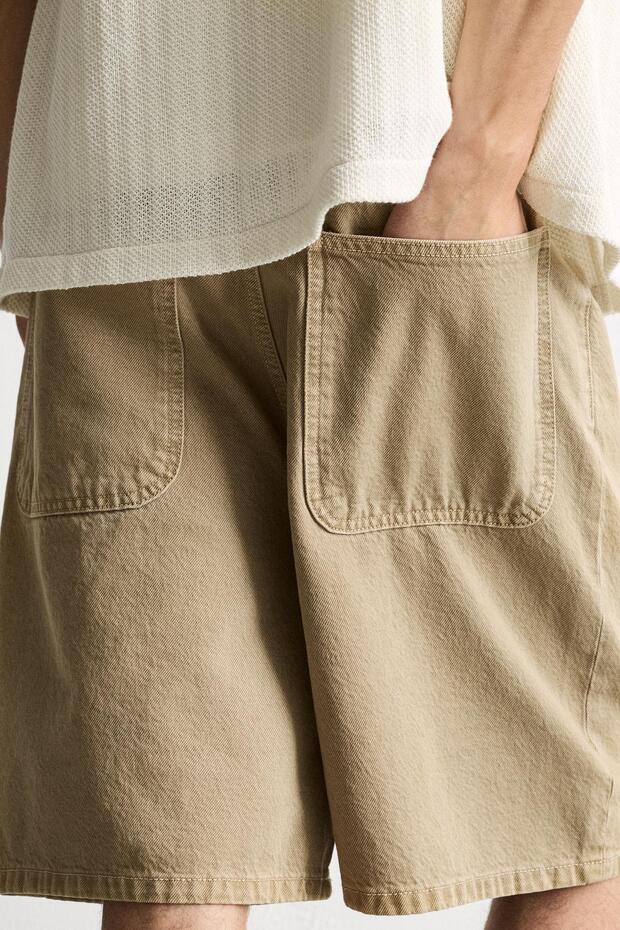 Bol kesim denim bermuda - 4